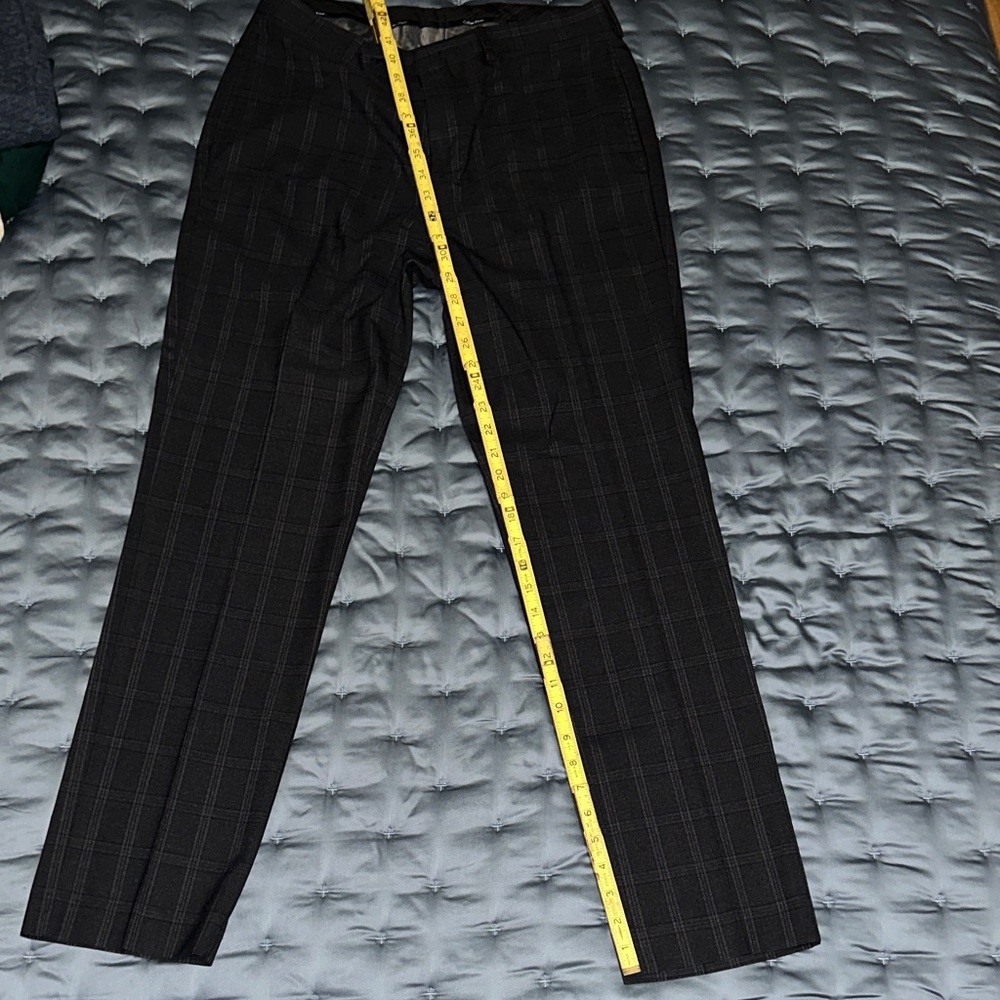 Calvin Klein Collection Men's Black Plaid Dress Pants - 33x32